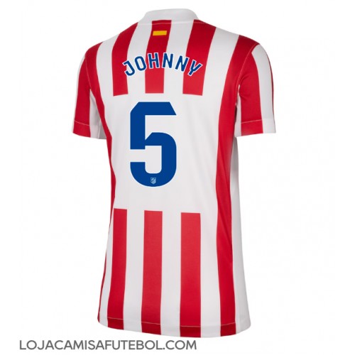 Camisa de Futebol Atletico Madrid Johnny Cardoso #5 Equipamento Principal Mulheres 2025-26 Manga Curta